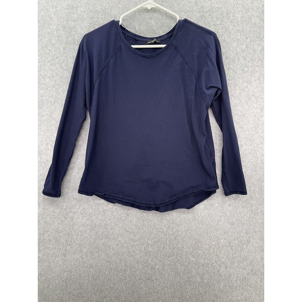 ZARA W&B Collection Dark Blue Thin Long sleeve Size Medium Paneled Blouse - Picture 1 of 3
